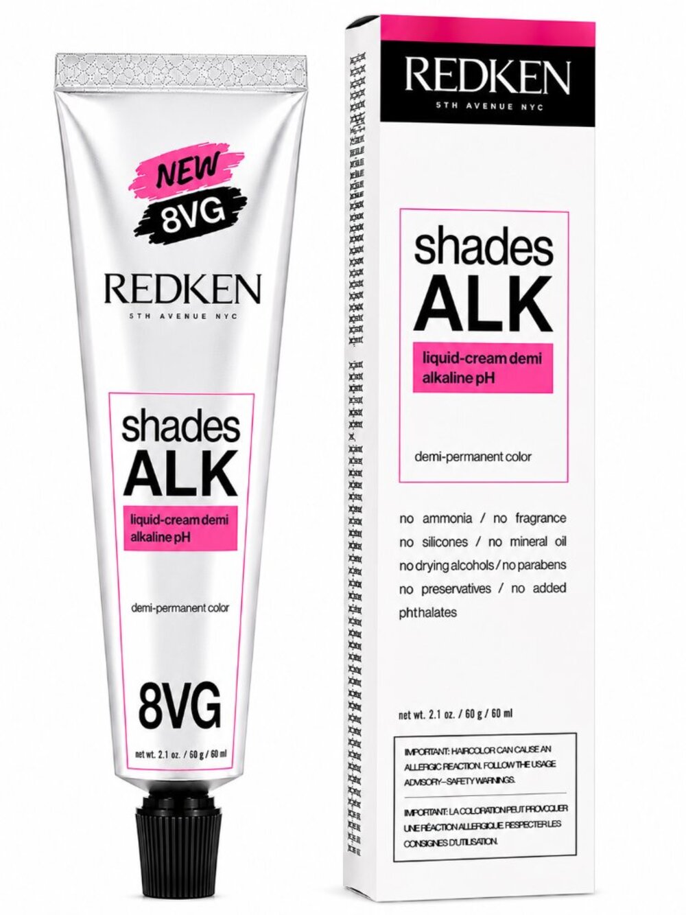Redken Shades ALK 8VG Demi-Permanent Liquid-Cream Hair Color 2.1 oz